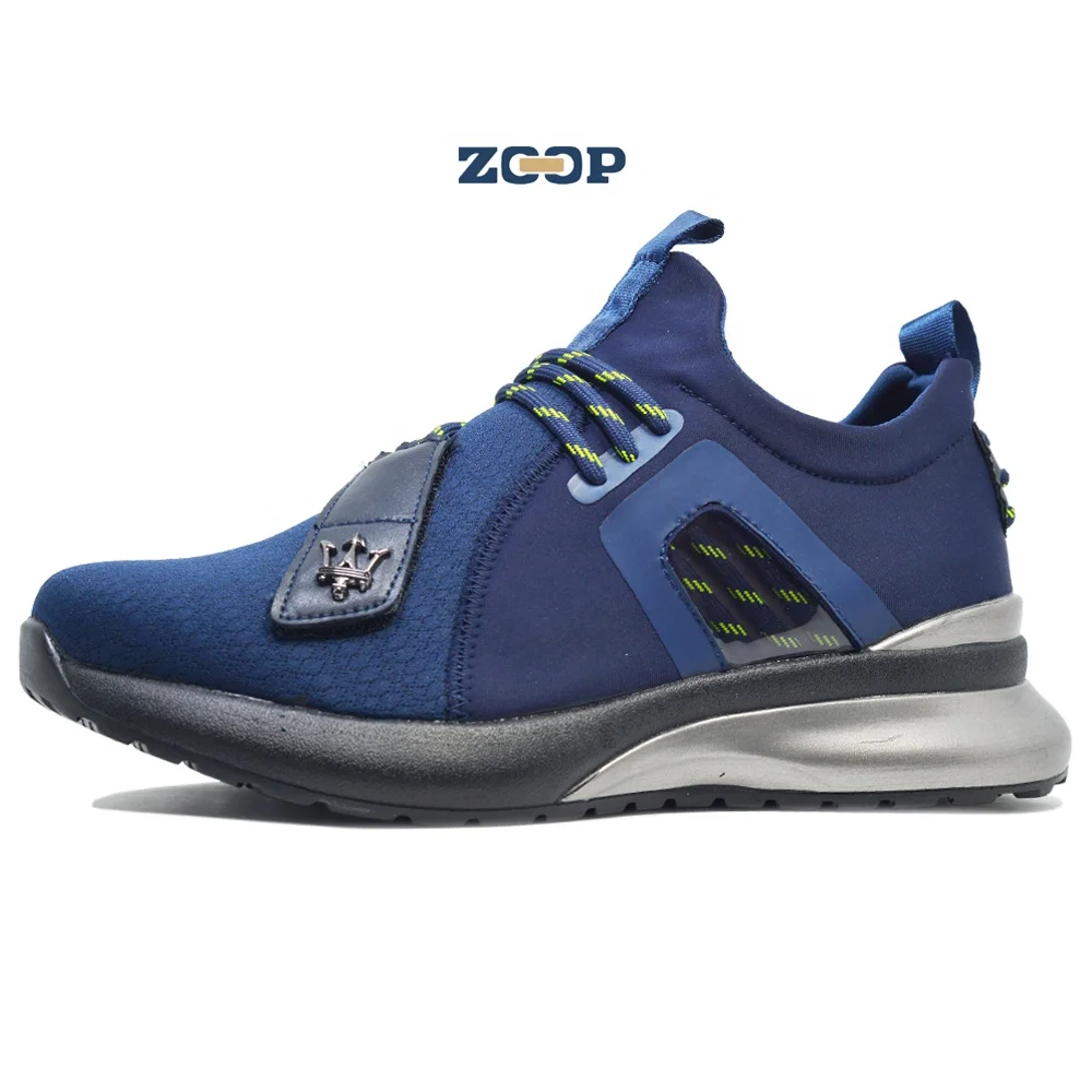 

2021 new design men shoes with breathable stretch fabric sports shoes non-slip fashion sneaker, Blue