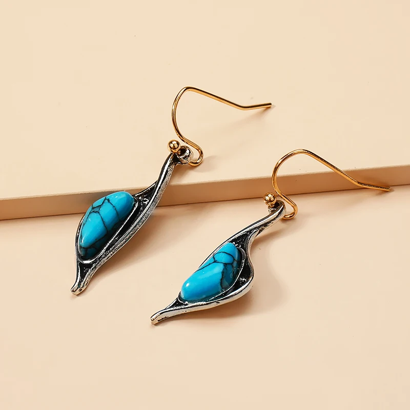 

New Arrival Fashion Creative Little Swan Turquoise Earrings For Women Bijoux Jewelry Wholesale Christmas Gift