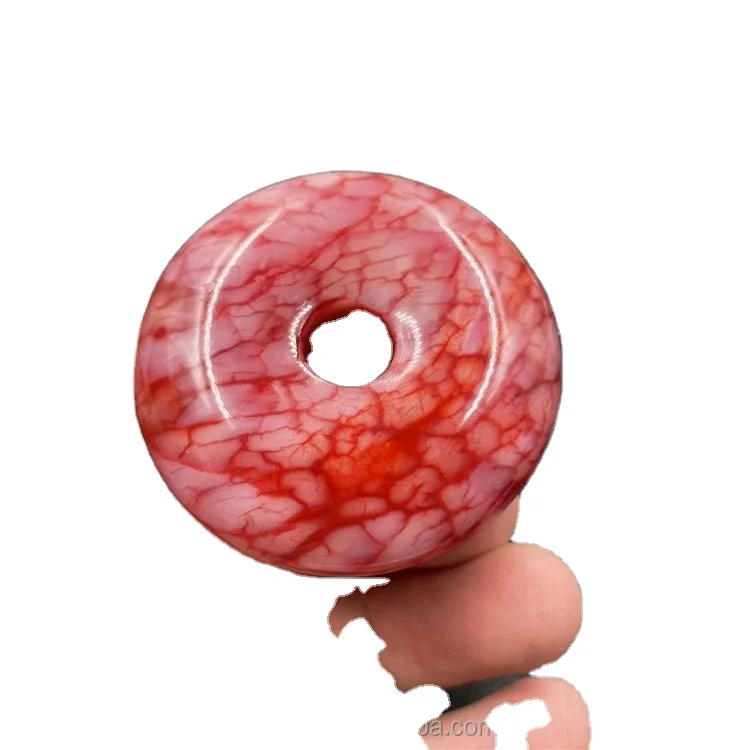 

5Cm Red Xiuyu Jade And Chicken Blood Jade Lucky Button Pendant