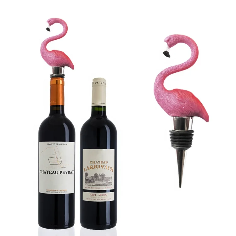 

Flamingo Wine Bottle Stopper Stainless Steel New Product Ideas 2019 Bar Accessories Opp Bag Gift Acceptable Everyday 1 Piece 71g, Red , hot pink , light pink