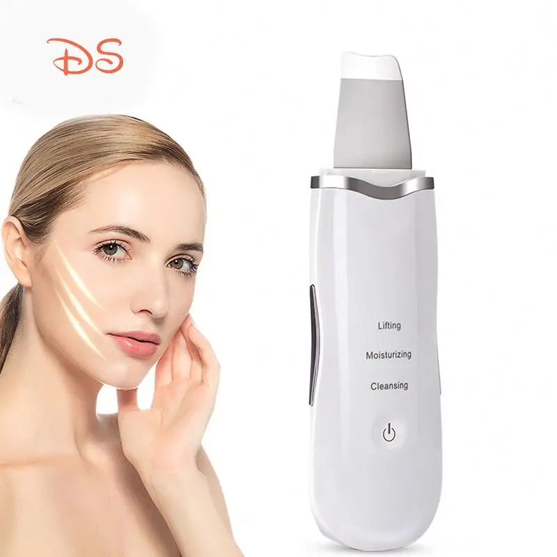 

Wholesale 2021 Dropshipping Portable Facial Cleaner Face Ultrasonic Skin Scrubber, Black/ white