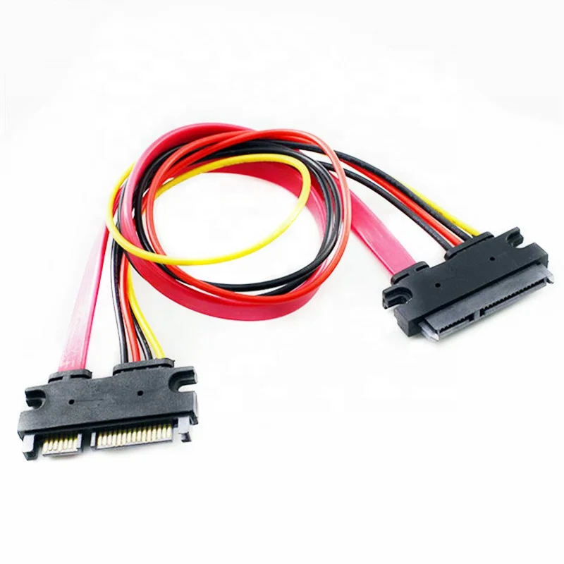 

Reliable 30cm 22 Pin SATA Male to Female Extension Power Cable SATA 7+15 pin Cable, Red