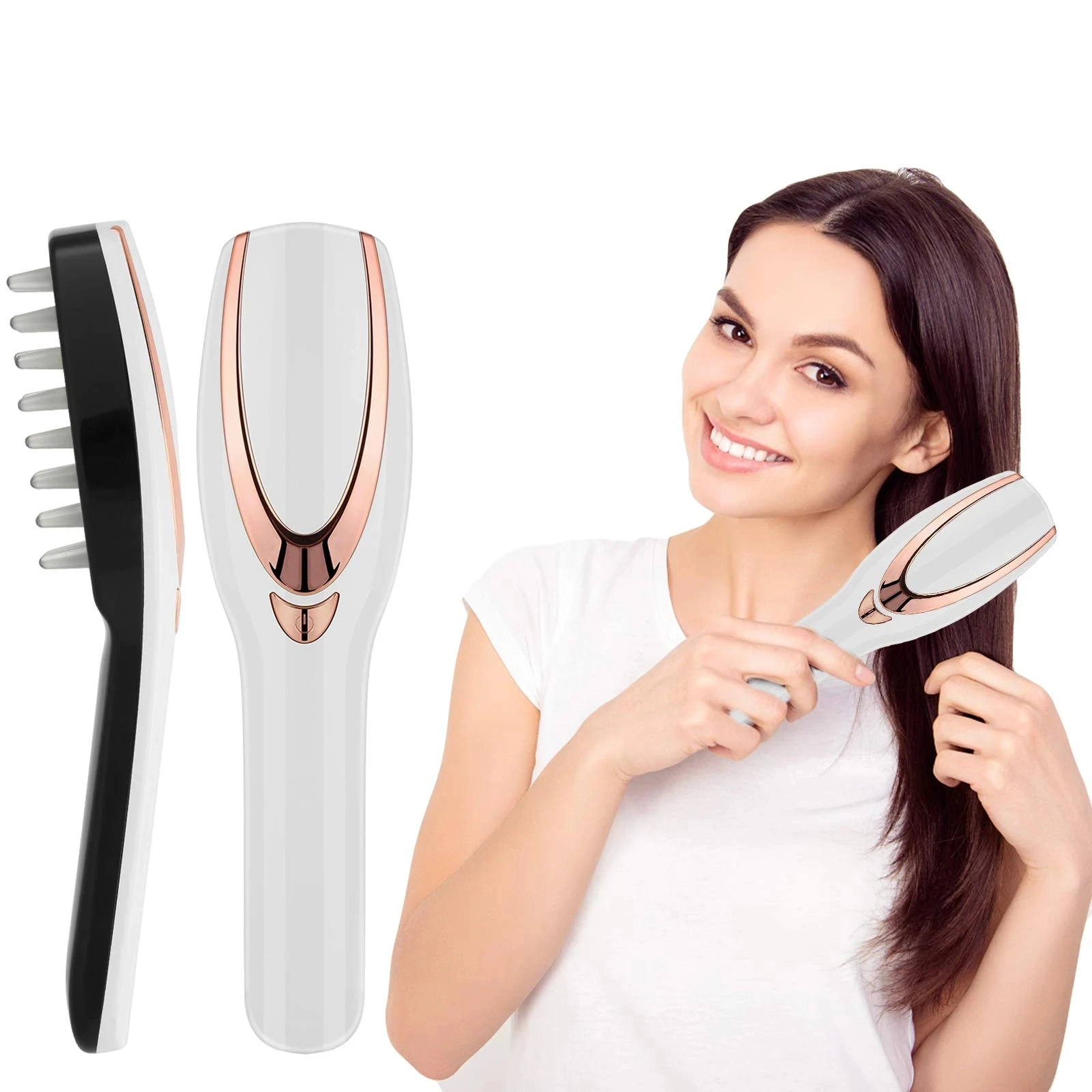 

3in1 USB Rechargeable Scalp Massager Comb Laser Hair Growth Infrared Brush Electric Massage Anti Hair Loss Massage Comb