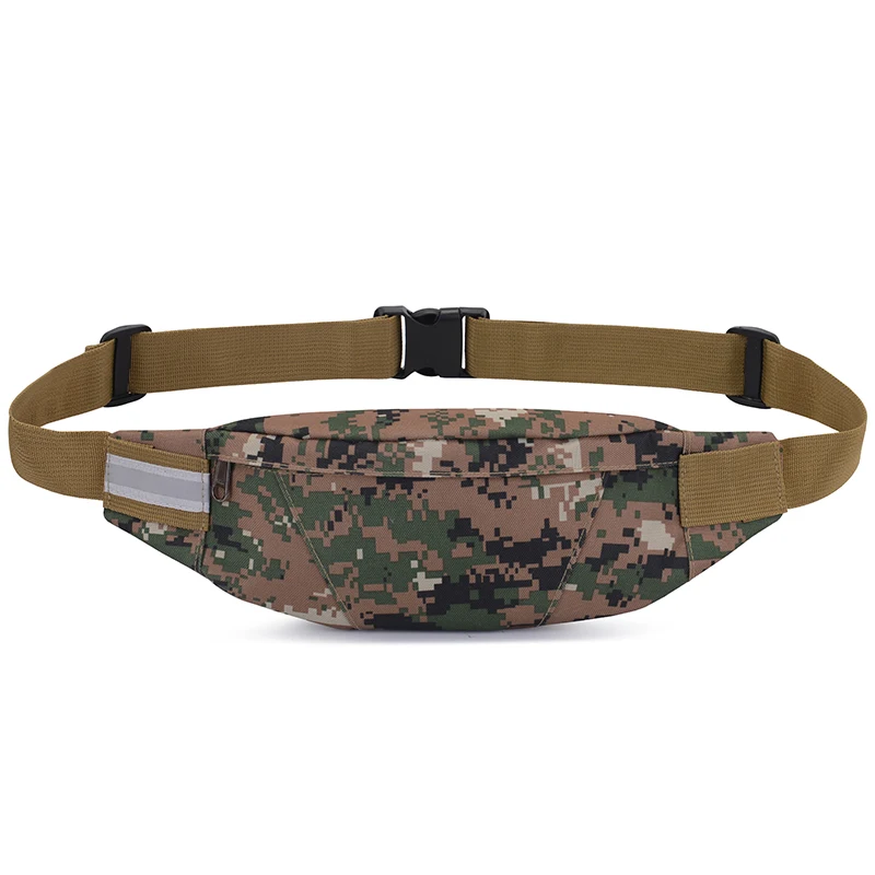 

Outdoor safty design camouflage waterproof sling bag mens sports running waist pack belt bag