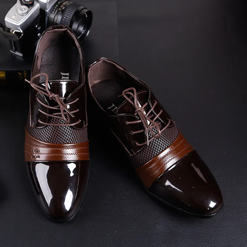 

Stylish Geometric Pattern and Black Design Formal Shoes For Men