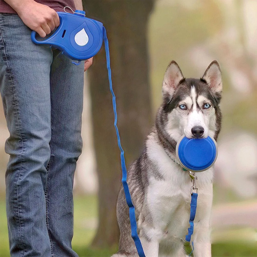 

Multi-color pet traction rope with water bottle and multifunctional dog walking rope, As picture