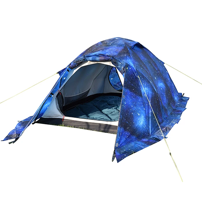 

Two layer waterproof aluminum pole light personalized family camping tent