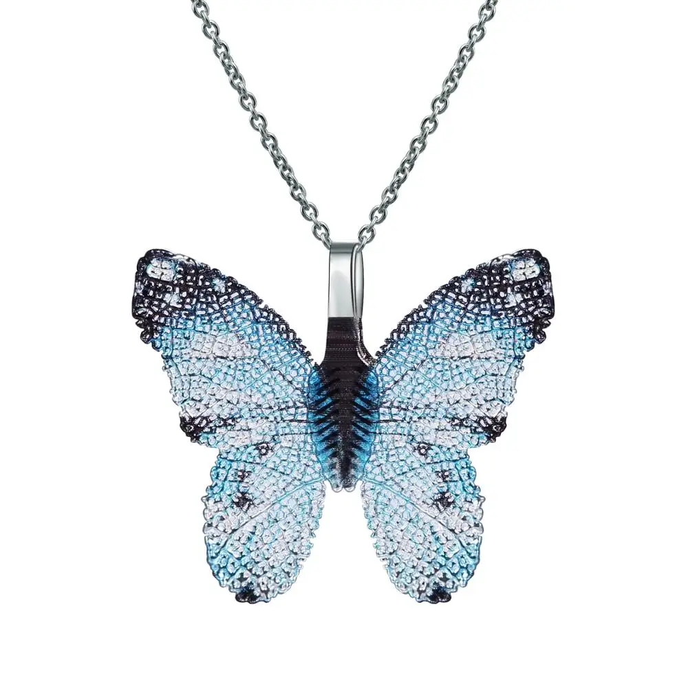 

natural leaf jewellery necklace wholesale fashion chain pendent jewelry set butterfly women gift, Different color is available