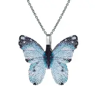 

natural leaf jewellery necklace wholesale fashion chain pendent jewelry set butterfly women gift
