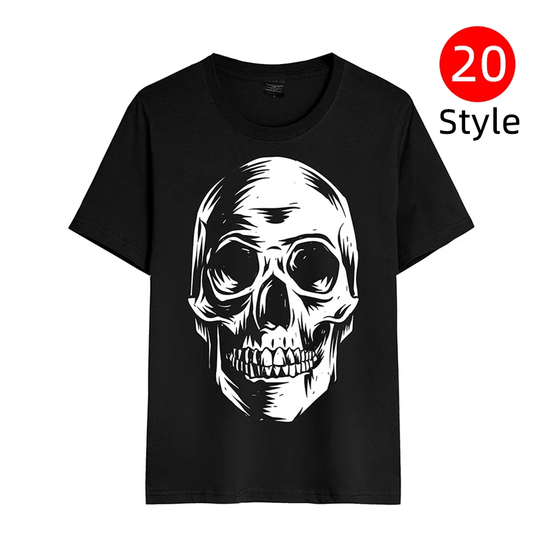 

Wholesale Custom Your Skull Brand Graphic Printing 100%Cotton Blank Plain Short Sleeve T Shirts Mens Tee Shirt Customized