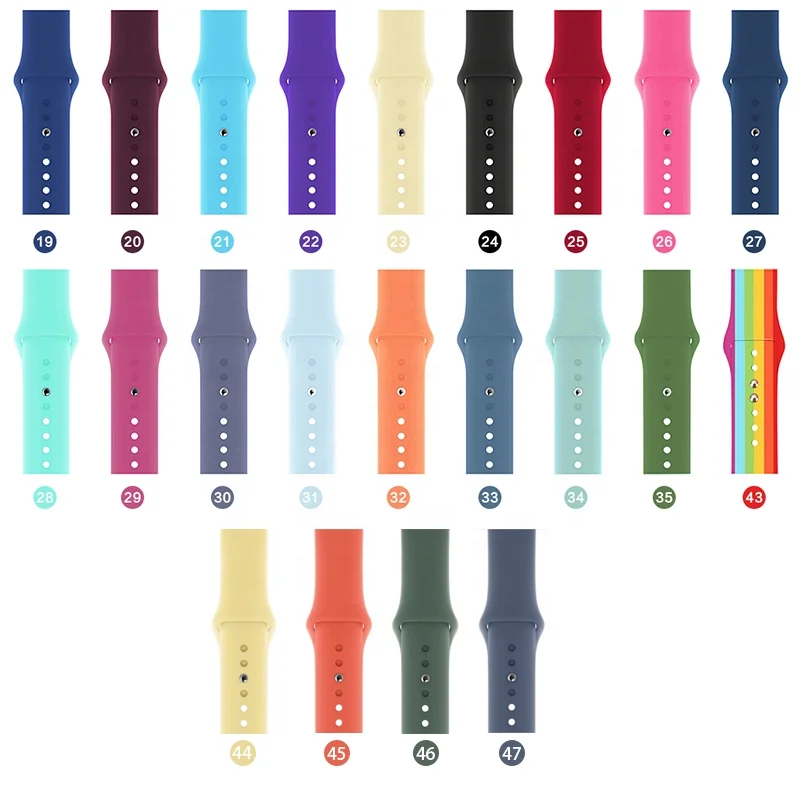 

Silicone Sport Smart Watch Band Accessories 38/42/40/44mm 51 colors