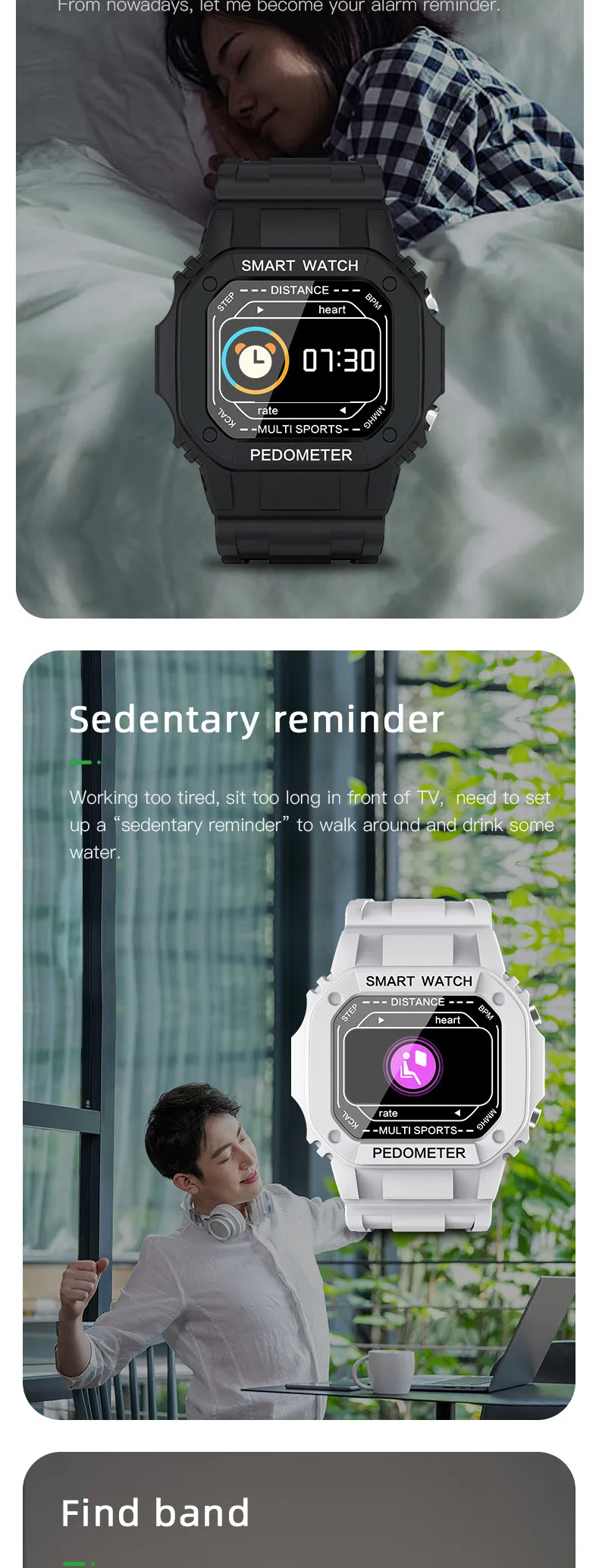 Reloj inteligente i2, Monitor de ritmo cardíaco, oxígeno en sangre, podómetro para teléfonos inteligentes Android e iOS, correa de silicona perforada