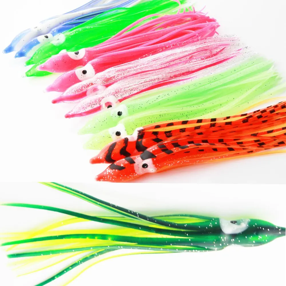 

50pcs/bag Octopus Fishing Lure Skirts  Soft Squid Bait Fishing Lure, Multi color