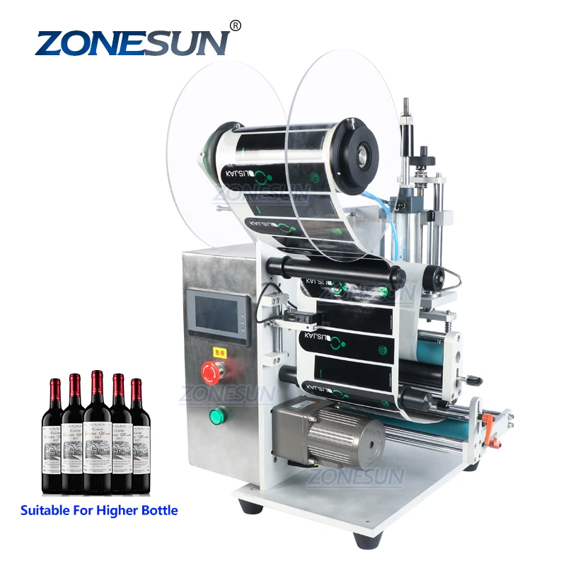 

ZONESUN ZS-TB100SW Applicator Desktop Sticker Round Bottle Labeling Machine Price Semi Automatic For Round Bottle
