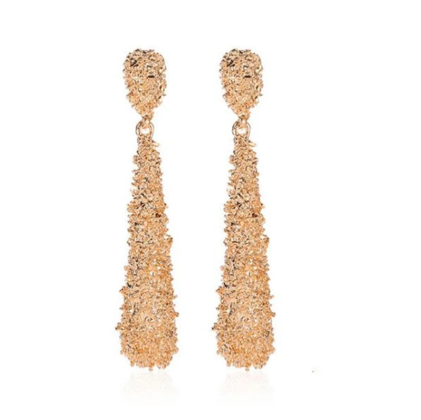 

Wholesale Alloy Women Gold Alloy Long Tassel Geometric Earring, As photo