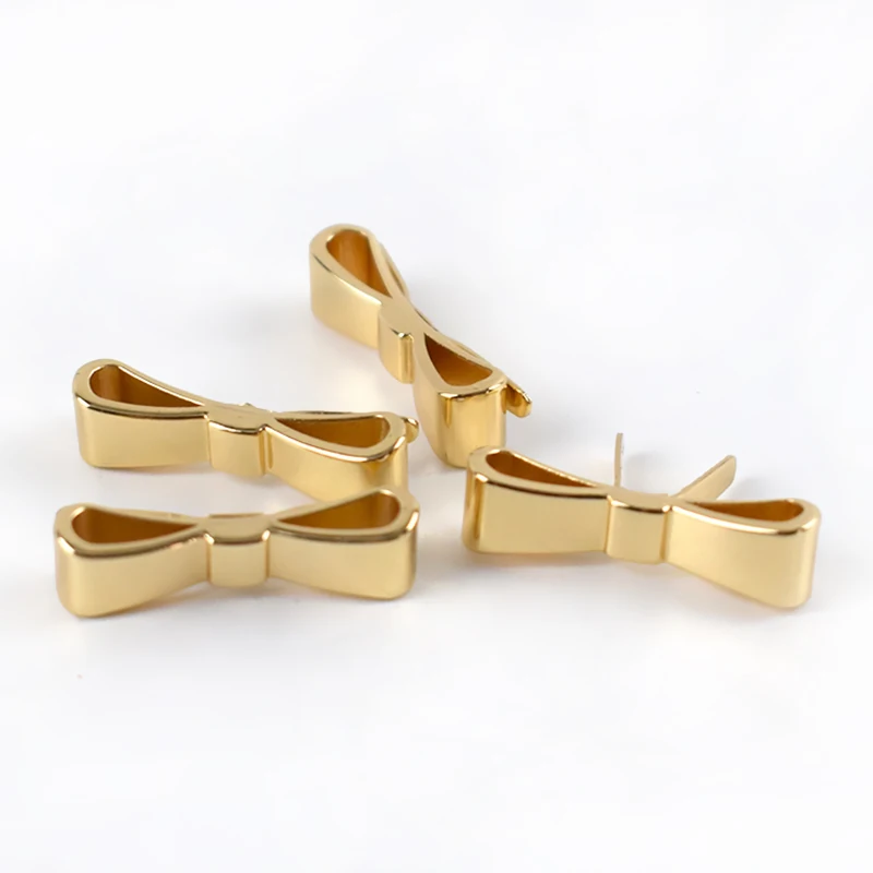 

Meetee BF526 Bowknot Light Gold Buckle Leather Bag Hardware Shoes Decorative Buckle Clothing Accessories