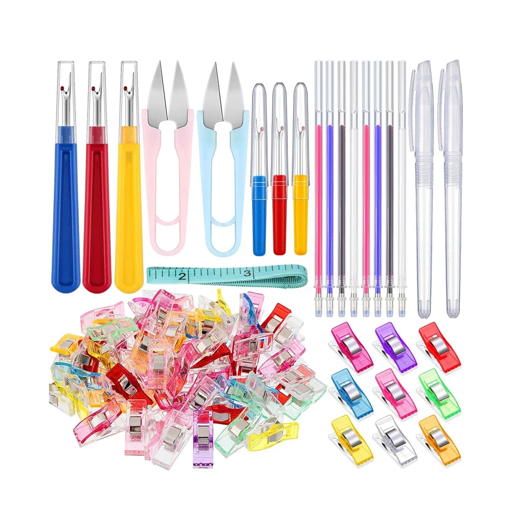 

29PCS Hand Sewing Tools Set Seam Rippers Quilting Sewing Clips Heat Erasable Fabric Marking Pen for DIY Embroidery Tailoring