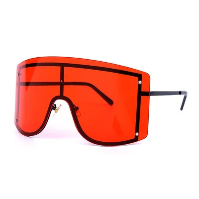 

New Oversized One-piece Unisex Metal Rimless Gradient Square Big Sunglasses