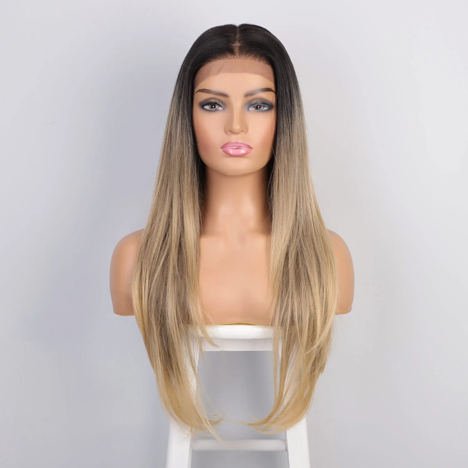

Natural Wave Ombre 613 Blonde Wholesale Vendor Straight Lace Frontal Synthetic Hair For Black Women Lace Front Wig