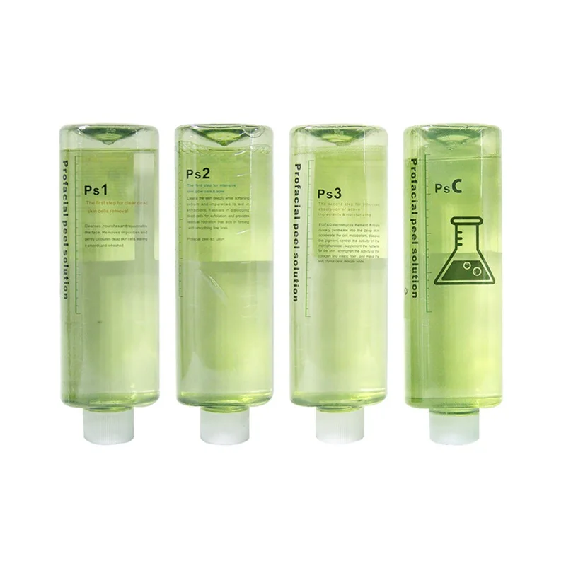 

4 Bottles Aqua Peeling Solution Per Bottle Aqua Facial Serum Hydra Dermabrasion Facial Serum For Normal Skin, Green
