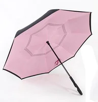 

HS09 Sun Rain Long-Handled Umbrella Reverse Windproof Double Layer Chuva Umbrella C-Hook Hands Creative Inverted Umbrella