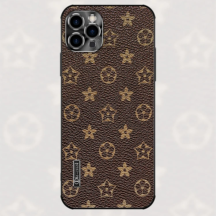 

Luxury Real Leather Designer LOGO Cell Phone Cover Case For iPhone 13 12 11 pro max