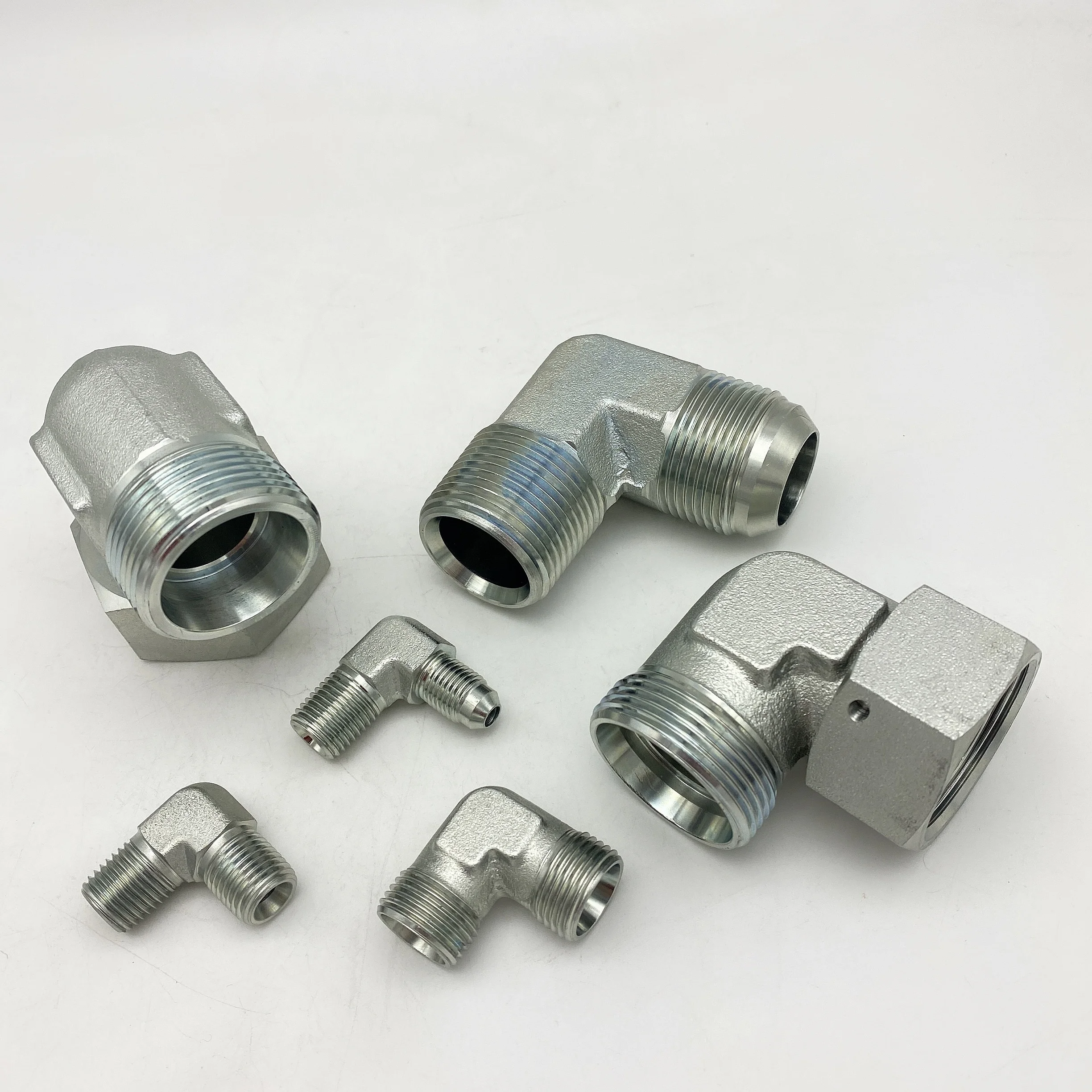 

1JN9 JIC Stainless steel Hydraulic Pipe Tube Fittings Hydraulic Hose Connector 90 Degree Elbow NPT Male Hydraulic Hose Adapter