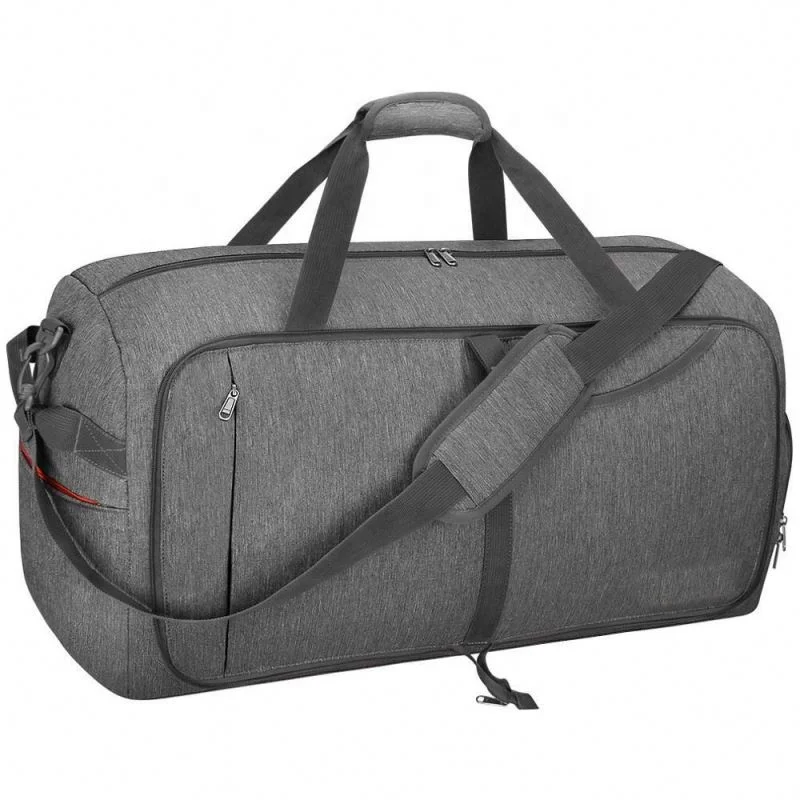 

65L Travel Duffel Bag, Foldable Weekender Bag With Shoes Compartment For Men Women Water-proof & Tear Resistant, Gray,,black,blue, customized color is available