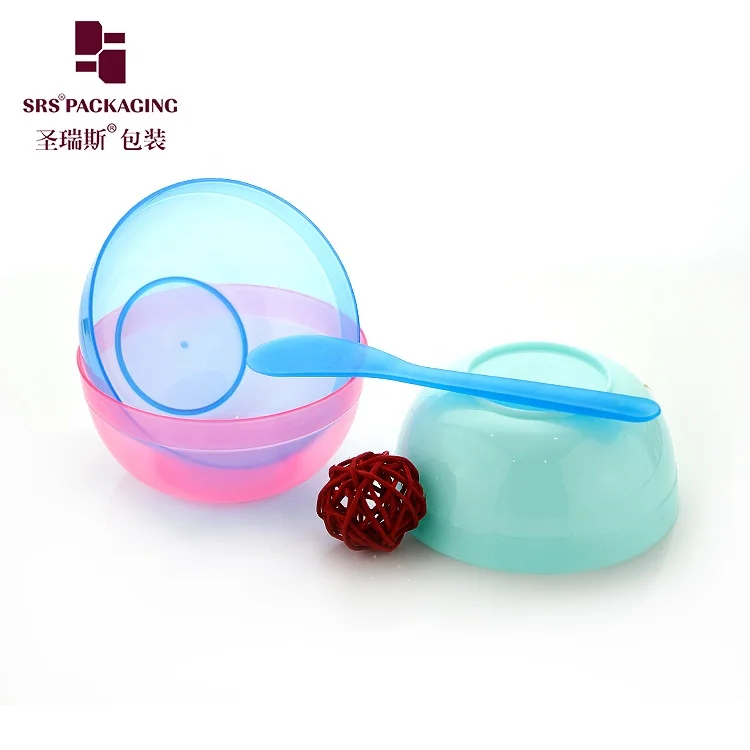 

Homemade Facial Mask Tool 2 PCS Set Cosmetic Spatulas Spoon Facial Skin Care Scoop With Mixing Bowl, Pink green blue purple