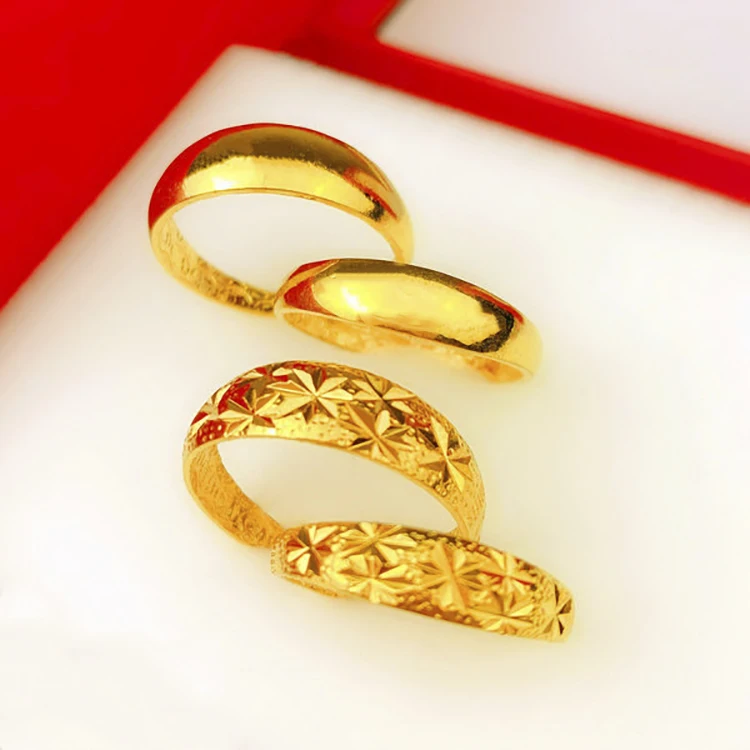 

Wholesale Yellow 24K Gold Plated High Polish Rings Design For Women