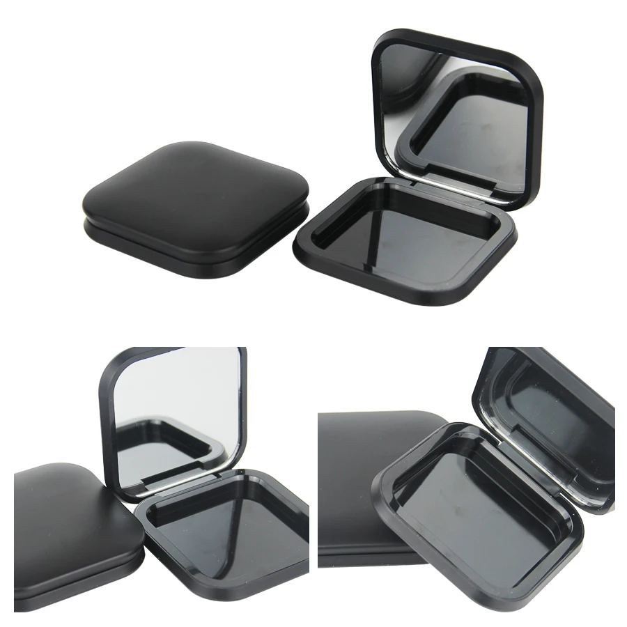 Black Empty Plastic Makeup Cosmetic Box Packaging Pressed Container