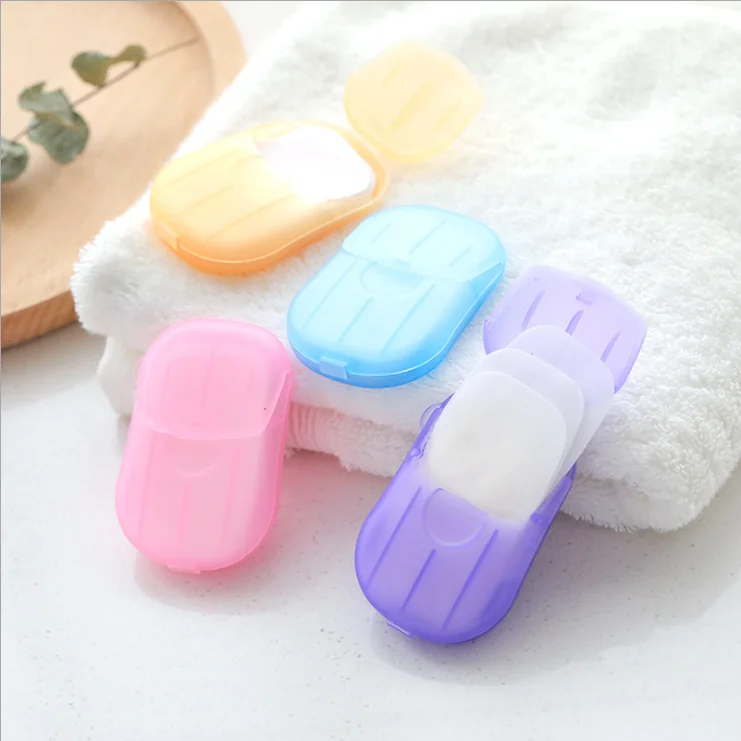 

20Pcs Outdoor Portable Disposable Soap Paper Mini Paper Soap Boxed Foam Hand Washing Tablets Wash Your Hands With Soap And Water, Multicolor