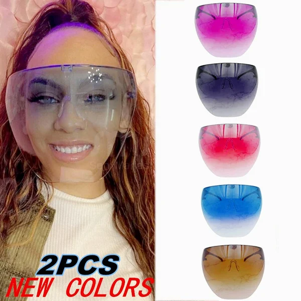 

Face Visor Sunglasses Anti Fog Goggles Unisex Full Face Rimless Oversize Shield Visor Sunglasses