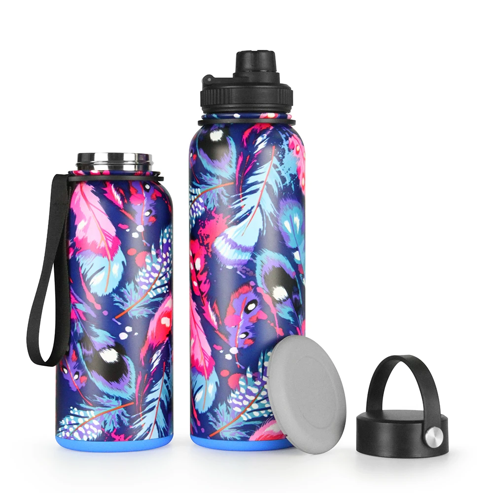 

Custom Design Large Capacity 32oz Double Wall Stainless Steel Sports Vacuum Flasks & Thermoses with Removable Silicone Bottom, Customized color