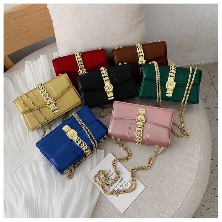 

2020 luxury pu women hand bags metal chain women handbags shoulder bag women crossbody bag