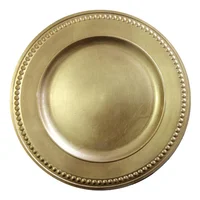 

Wedding cheap gold beaded plastic charger plates in wholesale