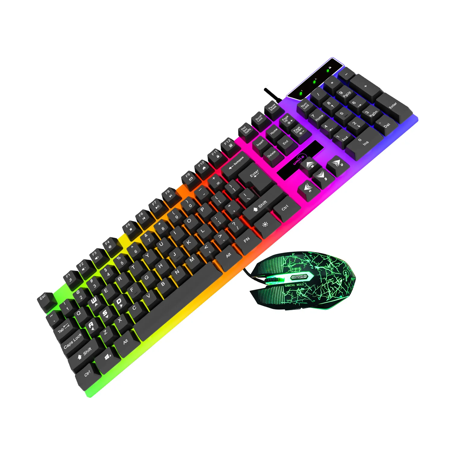 

Wired gaming mouse & keyboard for mobile, Black