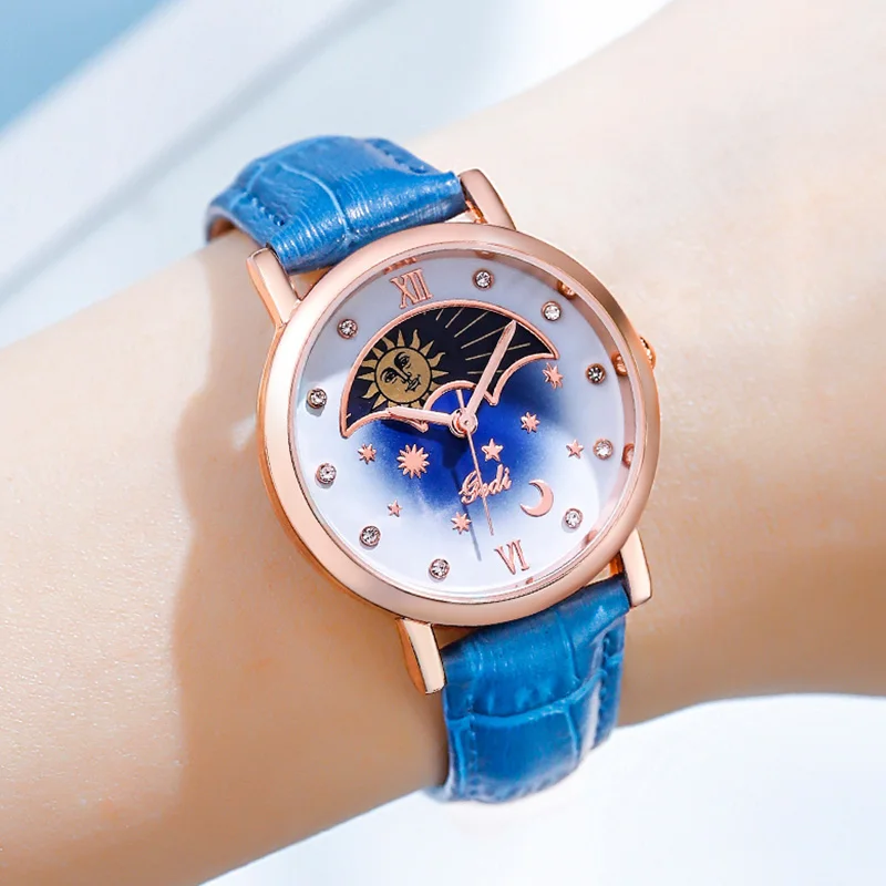 

Moon Phase Lady Wrist Watch Fashion Bracelet And Watch Set For Women Watch Women Automatic, Optional