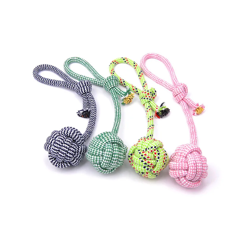 

High Quality Eco Friendly Braided Knots Cotton Rope Clean Pet Training Rope Dog Toy, Picture showed