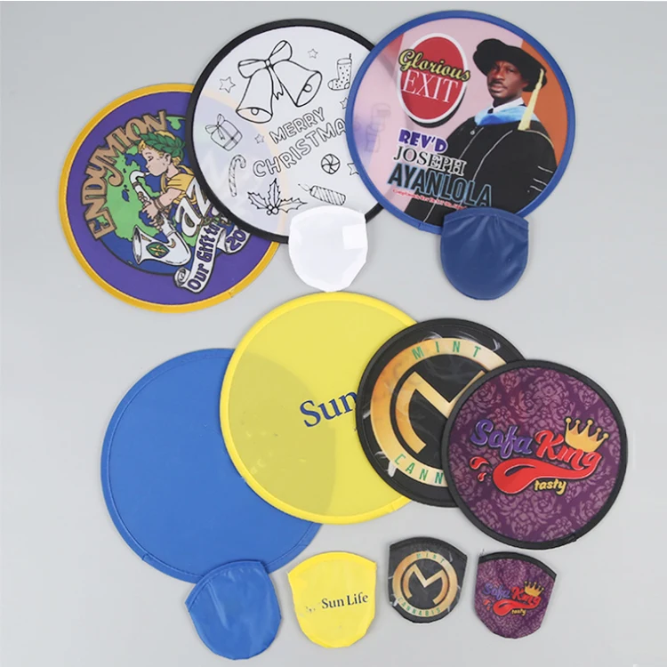 

Customized Sublimation Decorative Fabric Foldable Round Hand Fan With Pouch