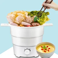 

DMWD Folding Silicone Hotpot Electric Multifunction Cooker Heating Kettle Water Boiler Stew Soup Noodle Pot Food Egg Steamer EU