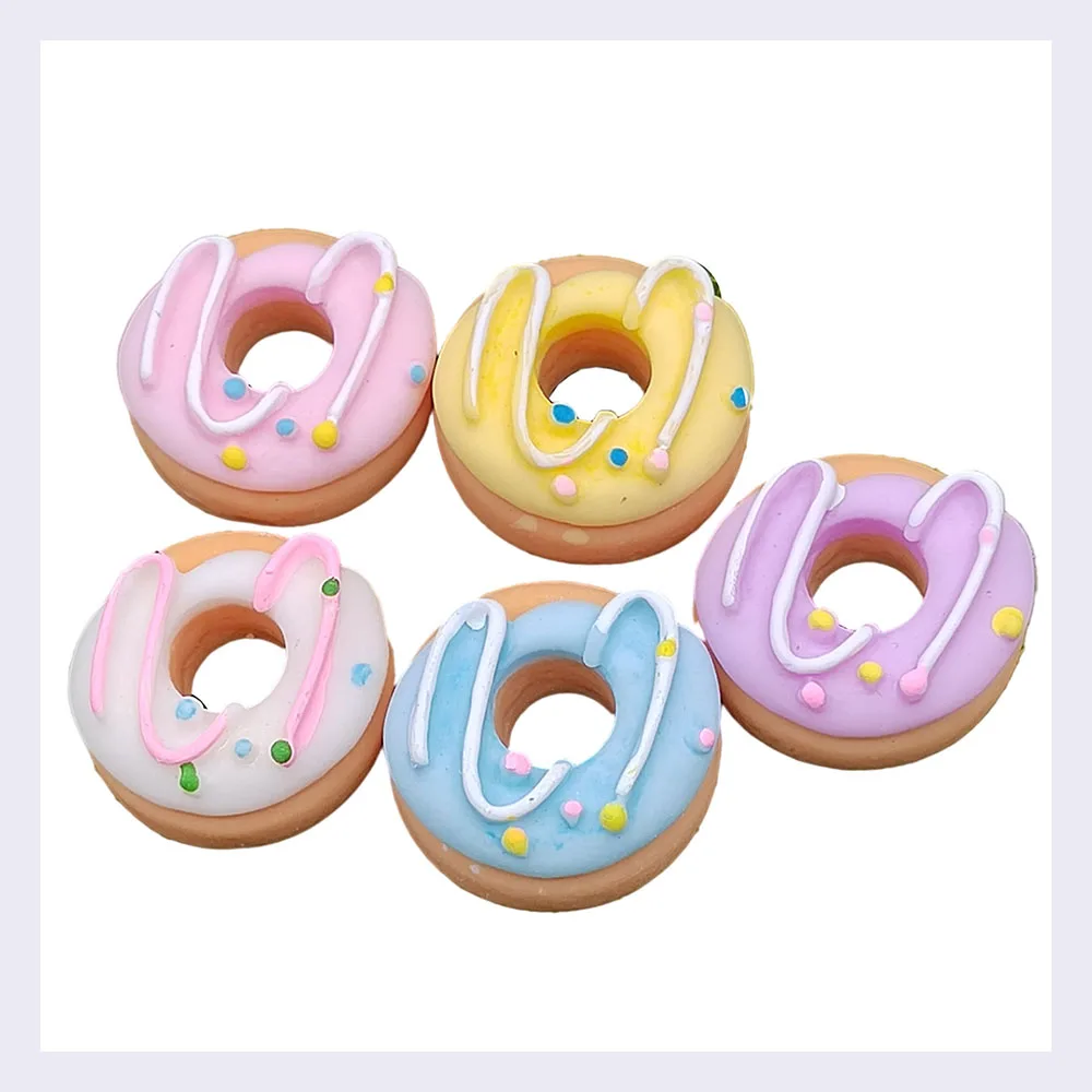 

Resin Donut Flat back Cabochon Tiny Cute Food Craft for Hair Clips Diy Scrapbook Decorations