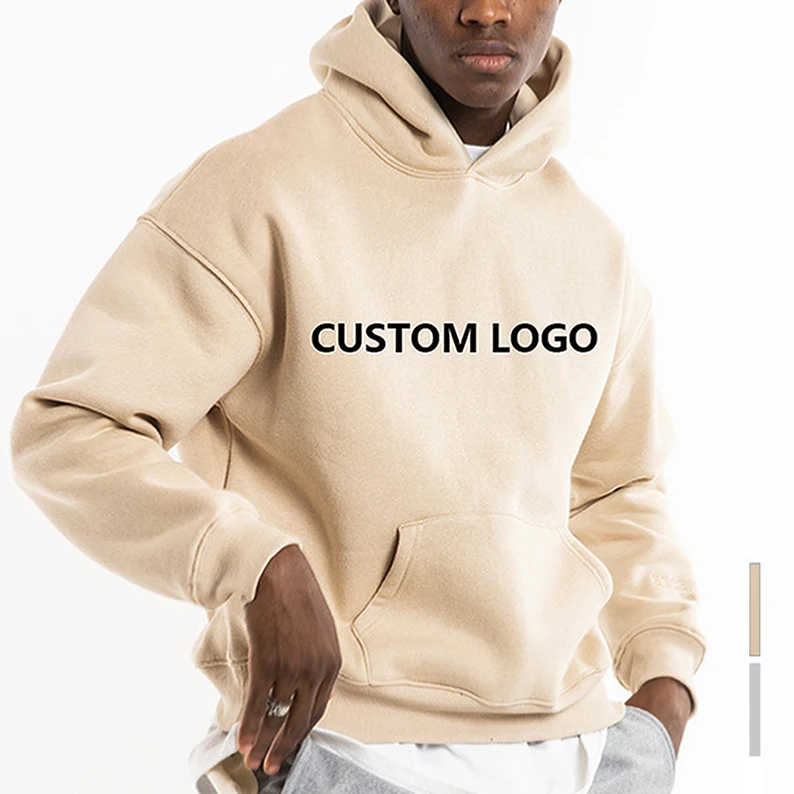 

oversize hoodie heavy cotton blank plain pullover oversized hoodies custom logo, Various colors available