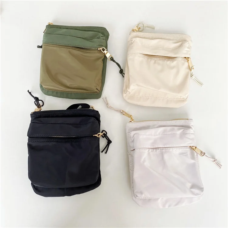 

2021 new spring and autumn fashion simple cross-body bag literary style one-shoulder canvas bag leisure nylon small square bag