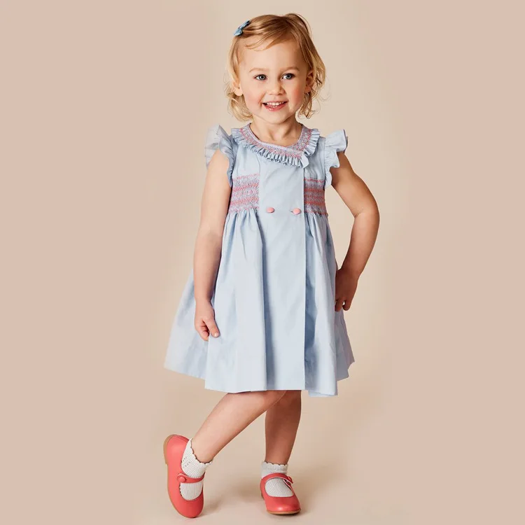 

Girls Vintage Hand Made Smocked Dress Children Classic Smocking Frocks Kids Boutique Clothing