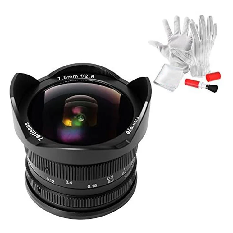 

7.5mm f/2.8 Micro Single Fish Eye Lens Prime Lens For Nikon Camera, Black