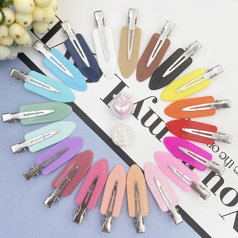 

MIO Solid Color Hair Clip Jelly Glitter Hairpins No Crease Clips No Bend Make Up Clip Colorful Side Hair Pins For Women Girls
