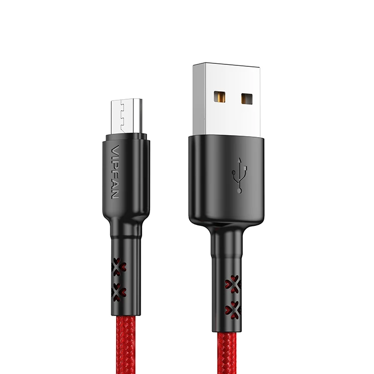 

TPE woven micro type c lighting supports customized logo packaging android micro usb cable black charger, Black-red / white-grey