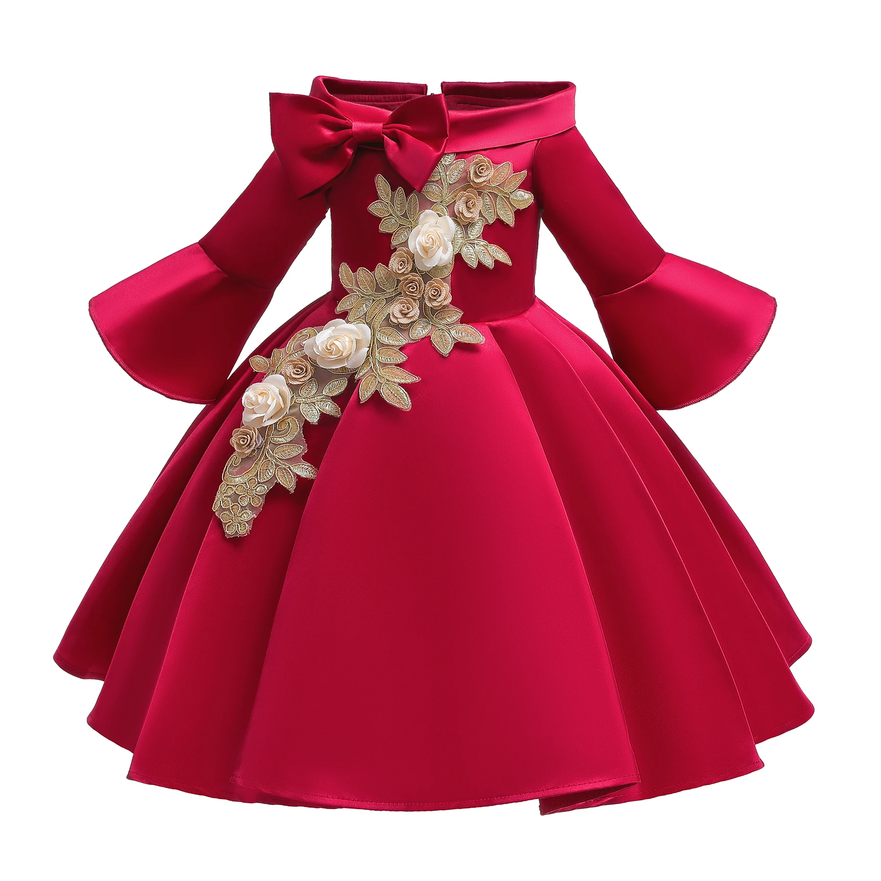 

Children's dress Christmas girl's dress embroidered children's Pengpeng princess dress