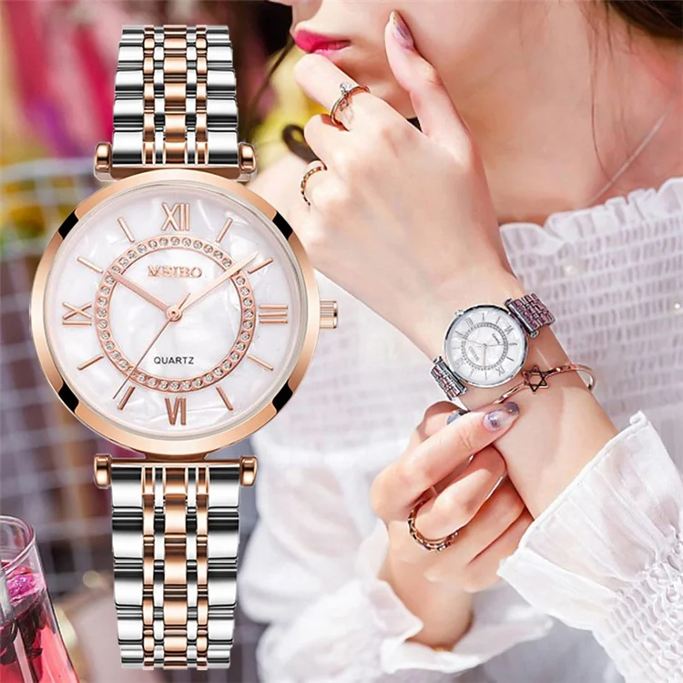 

Women Luxury 2021 Fashion Diamond Ladies Wristwatches Silver Mesh Strap Quartz Watch, Picture